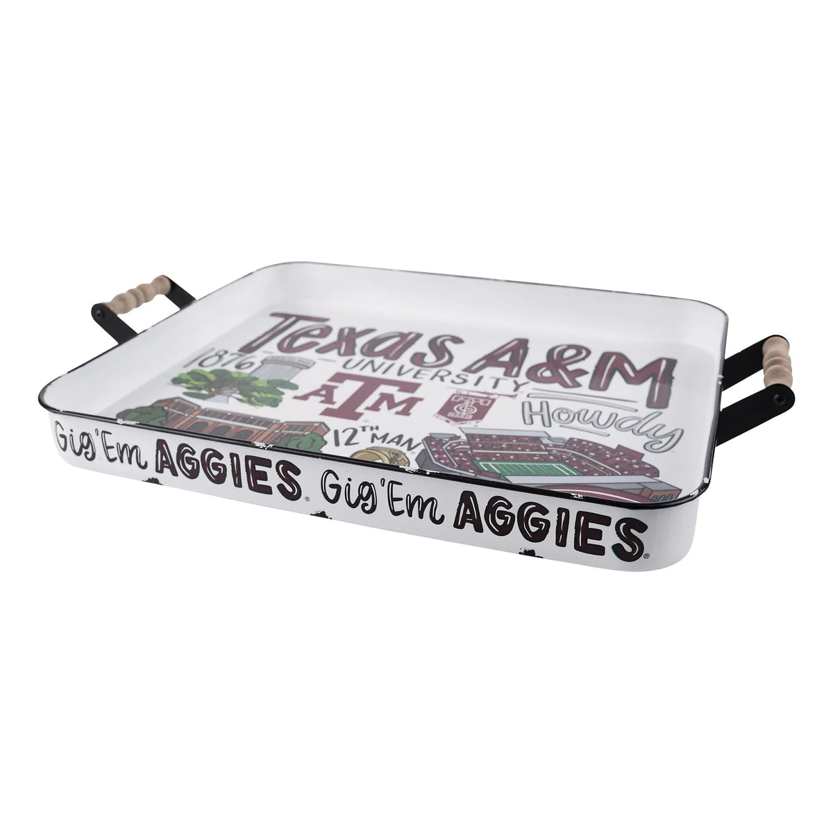Texas A & M Enamel Tray-Licensed by Glory Haus