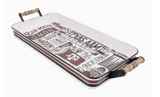 Texas A&M University Rectangle Enamel Serving Tray-Licensed by Glory Haus