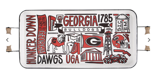 University of Georgia Enamel Rectangle Tray-Licensed by Glory Haus