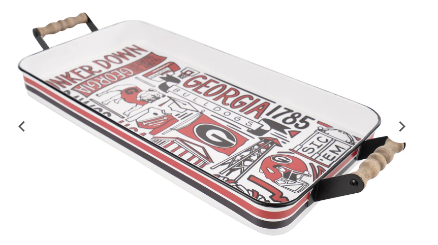 University of Georgia Enamel Rectangle Tray-Licensed by Glory Haus