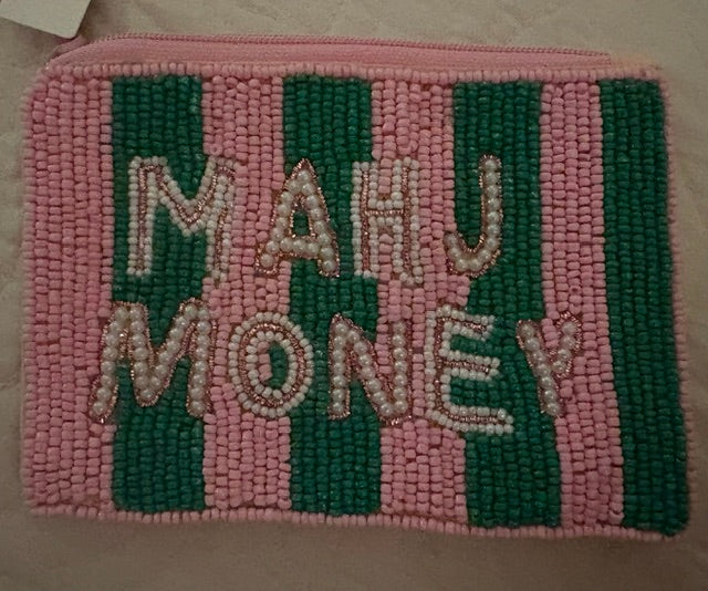 Mahjong wallet pink and green