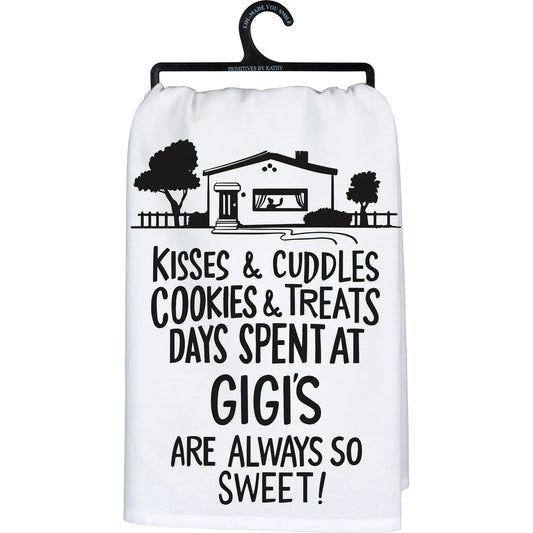 KISSES AND CUDDLES GIGI Tea Towel