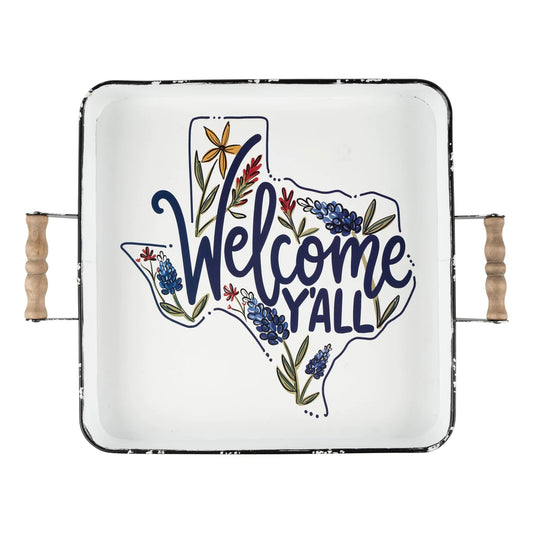 Welcome Y'all Enamel Tray-Licensed by Glory Haus