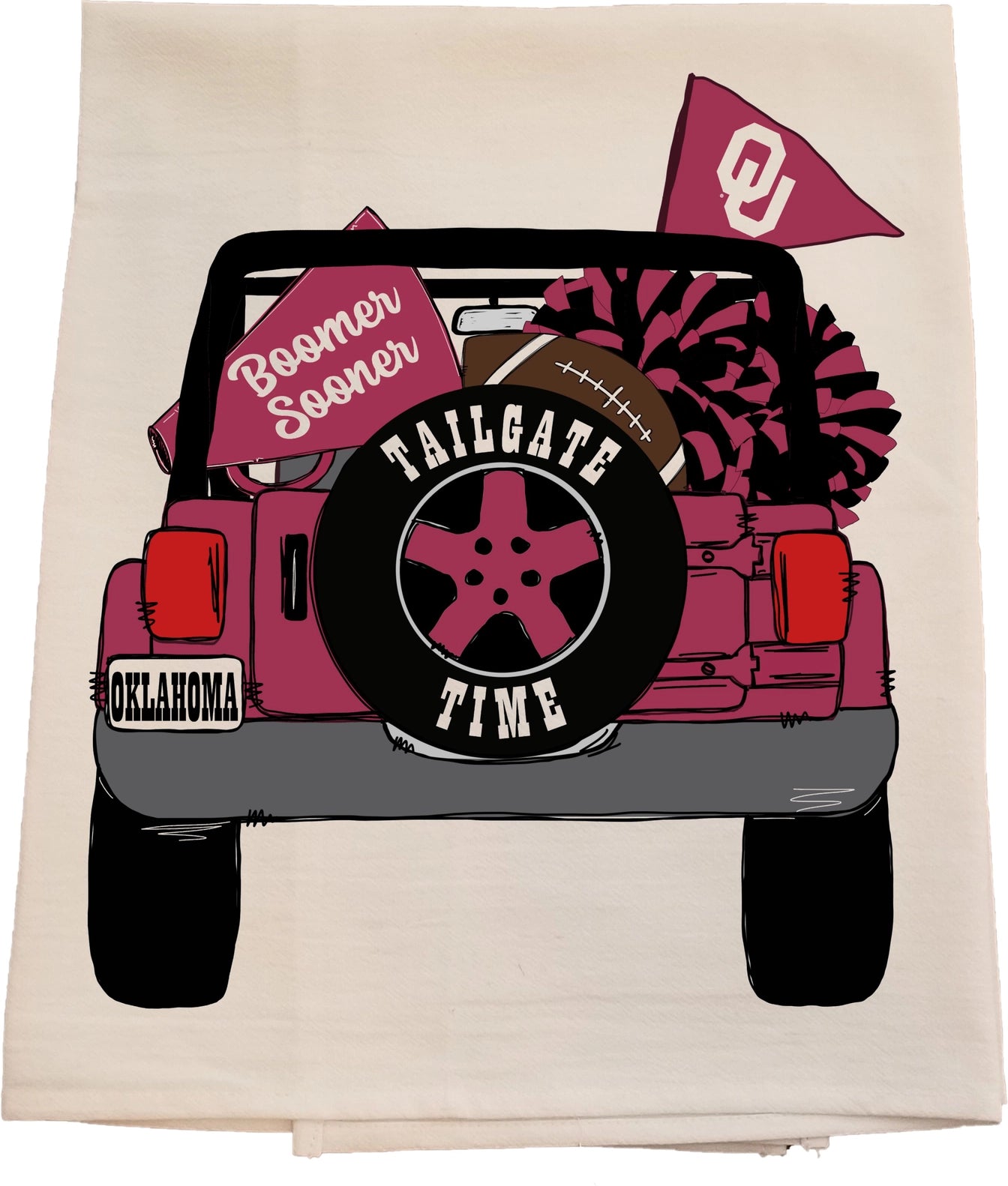Oklahoma Tea Towel-Licensed carried by Bunnies and Bows