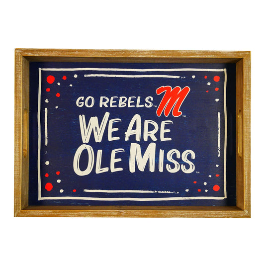 Ole Miss Wooden Serving Tray-License held by: ProjectXZY, Inc. DBA Valiant Gifts