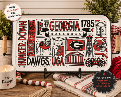 University of Georgia Enamel Rectangle Tray-Licensed by Glory Haus