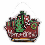 Load image into Gallery viewer, Christmas Sleigh / Thankful Cart Reversible Burlee
