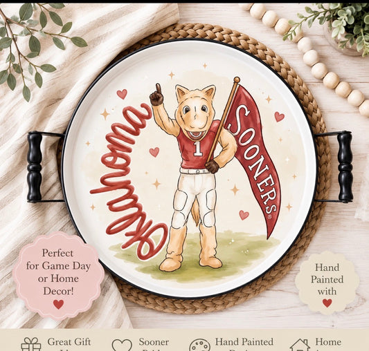 University of Oklahoma Round Tray Licensed by Glory Haus