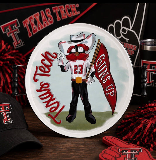 Texas Tech Round Tray License carried by Glory Haus