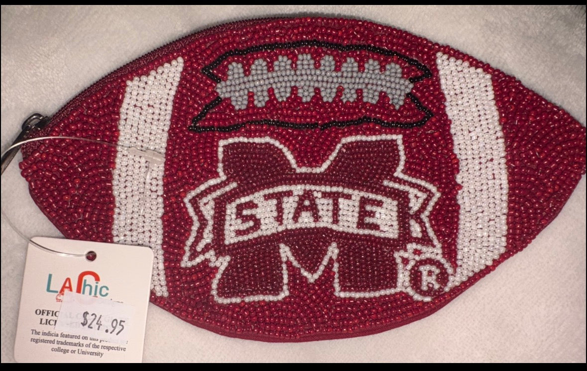 Mississippi University Beaded Clutch