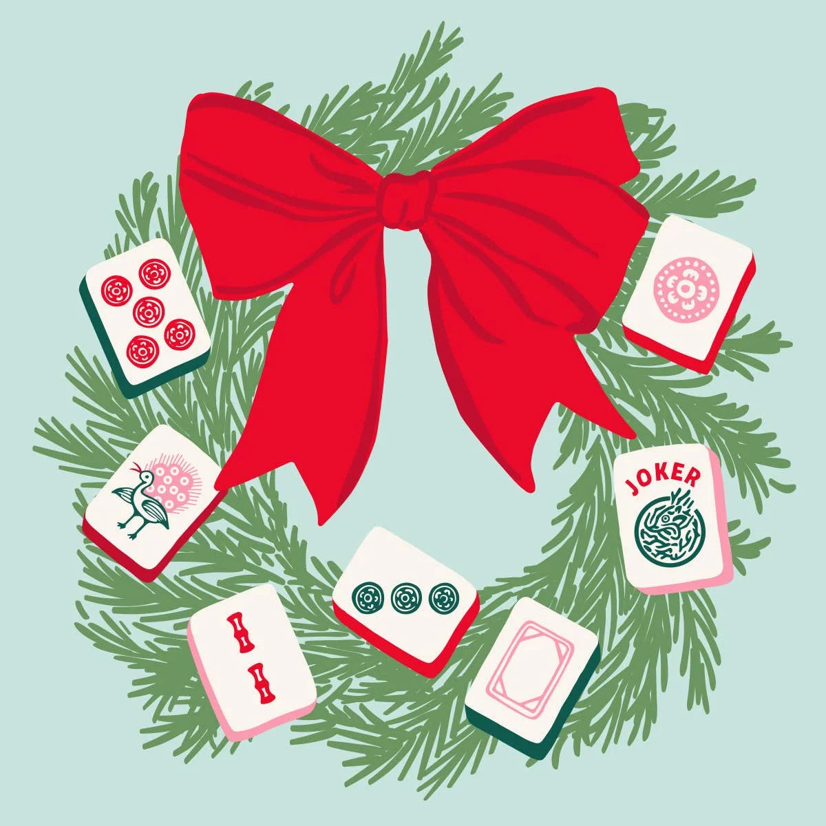 Mahjong Wreath Paper Guest Towels
