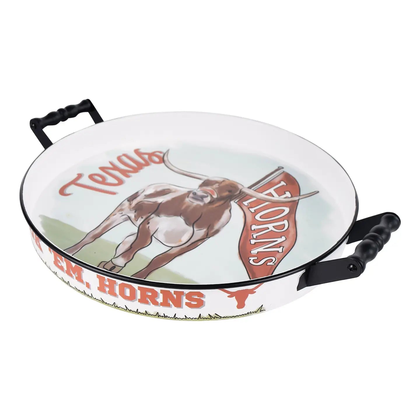 University of Texas Round tray.  License carried by Glory Haus