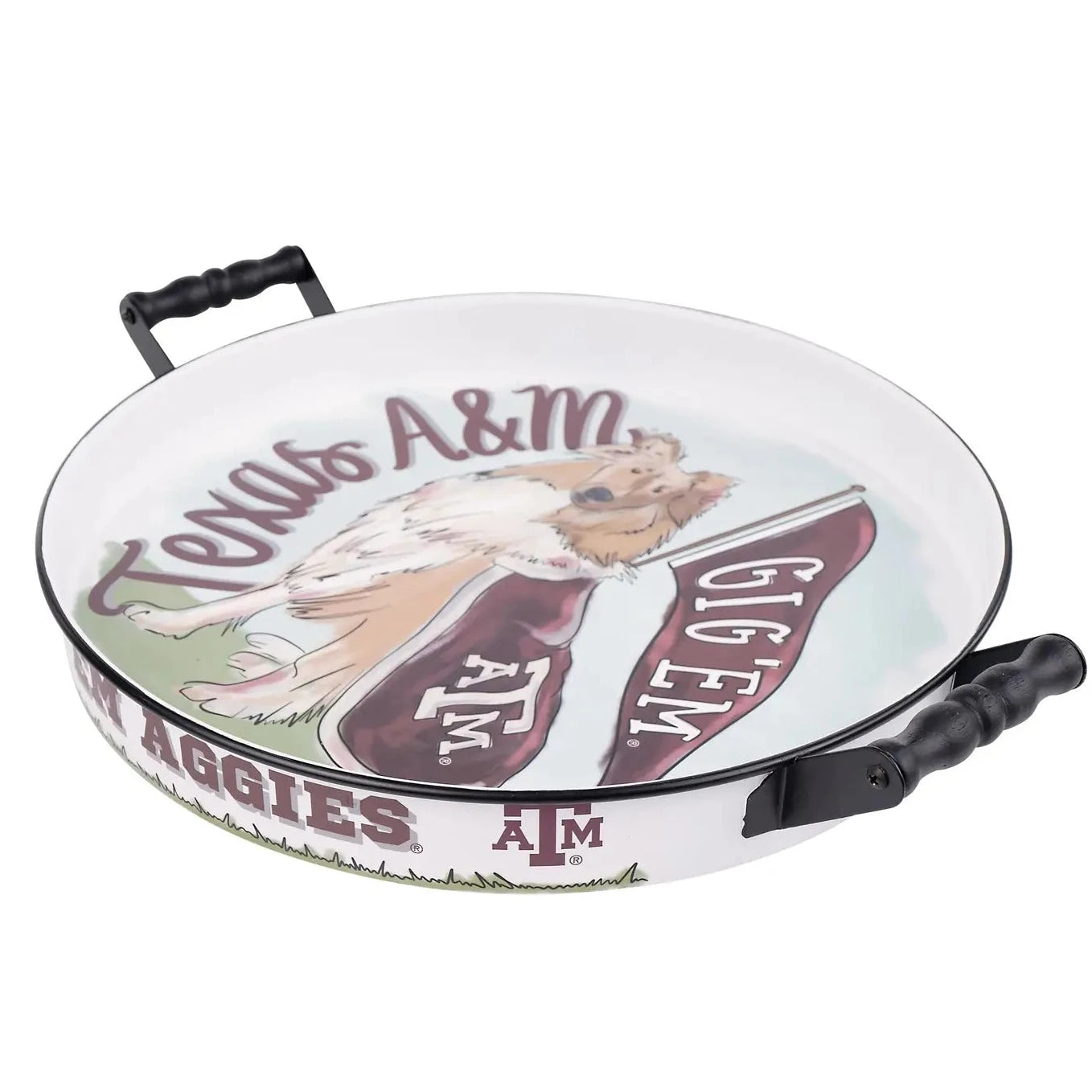 Texas A & M Round Tray Licensed by Glory Haus