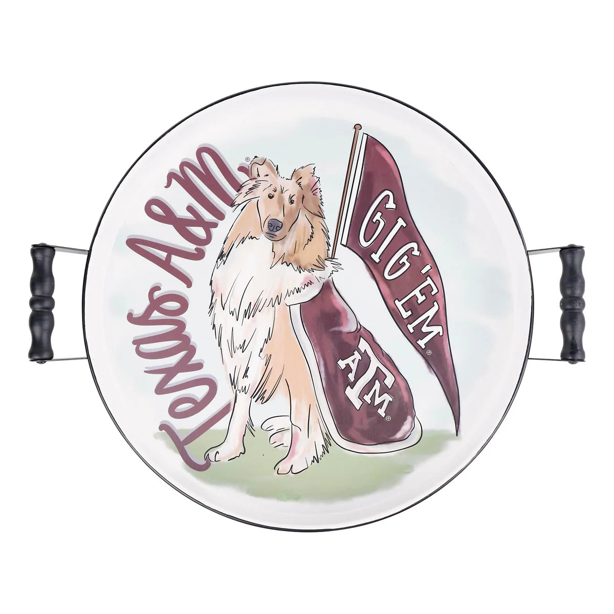 Texas A & M Round Tray Licensed by Glory Haus
