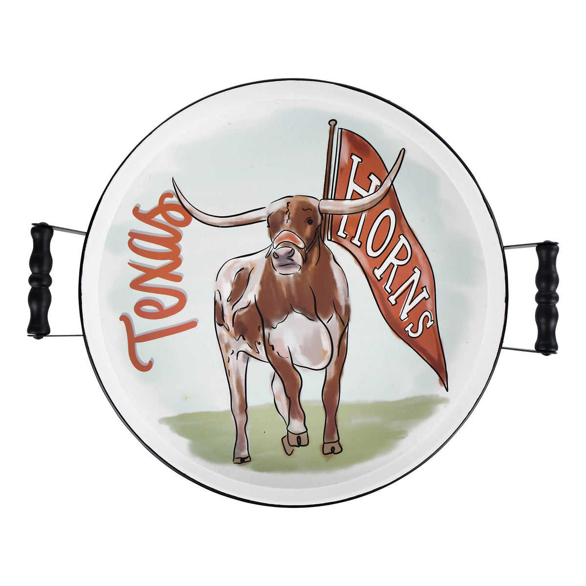 University of Texas Round tray.  License carried by Glory Haus