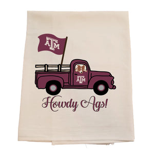 Texas A & M Truck Tea Towel