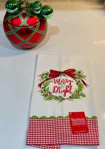 Merry & Bright (Wreath) Tea Towel