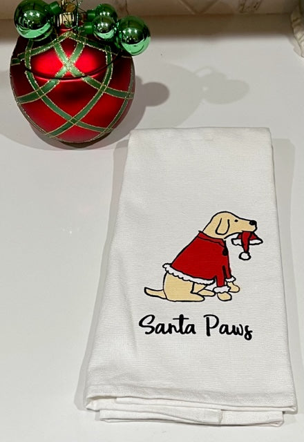 Santa Paws Tea Towel