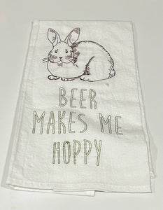 Beer Makes Me Hoppy Tea Towel
