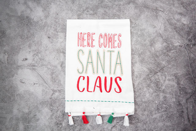 Here Comes Santa Clause Tea Towel