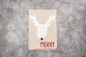 Merry Deer Christmas Tea Towel