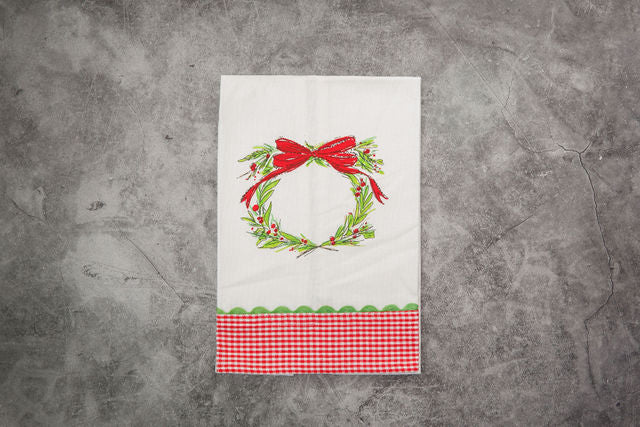 Christmas Wreath Tea Towel