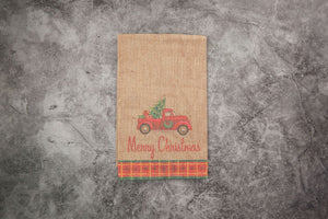 Red Truck Merry Christmas Tea Towel