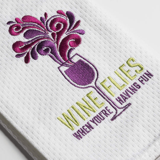 Wine Flies Tea Towel